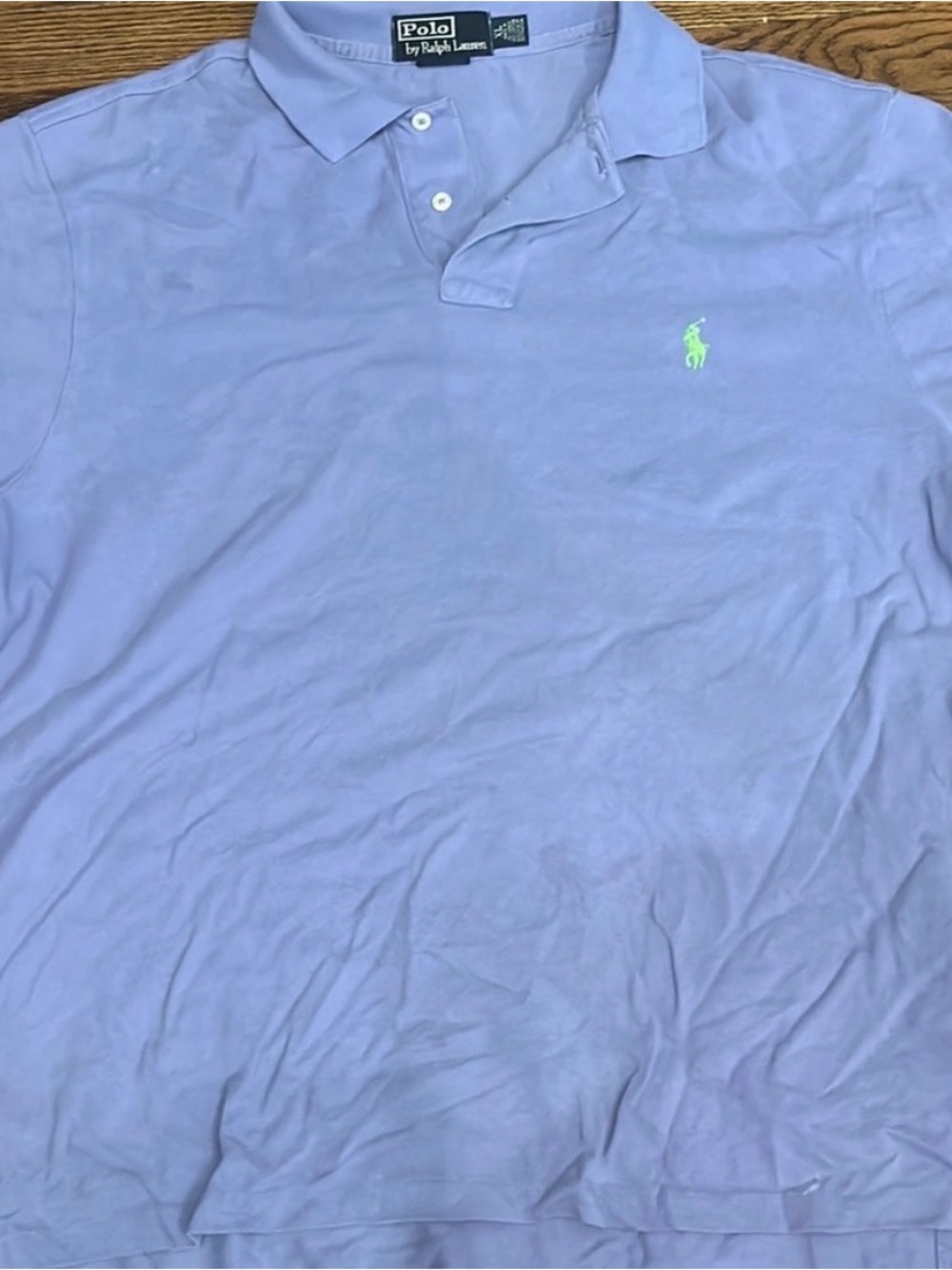 Ralph Lauren Men's Light Lavender Polo with Neon Green Pony